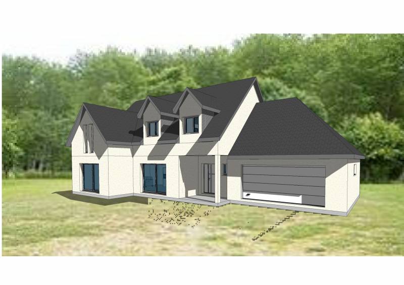 Maître d'oeuvre pour des plans et esquisses sur mesure pour la construction d'une maison traditionnelle
