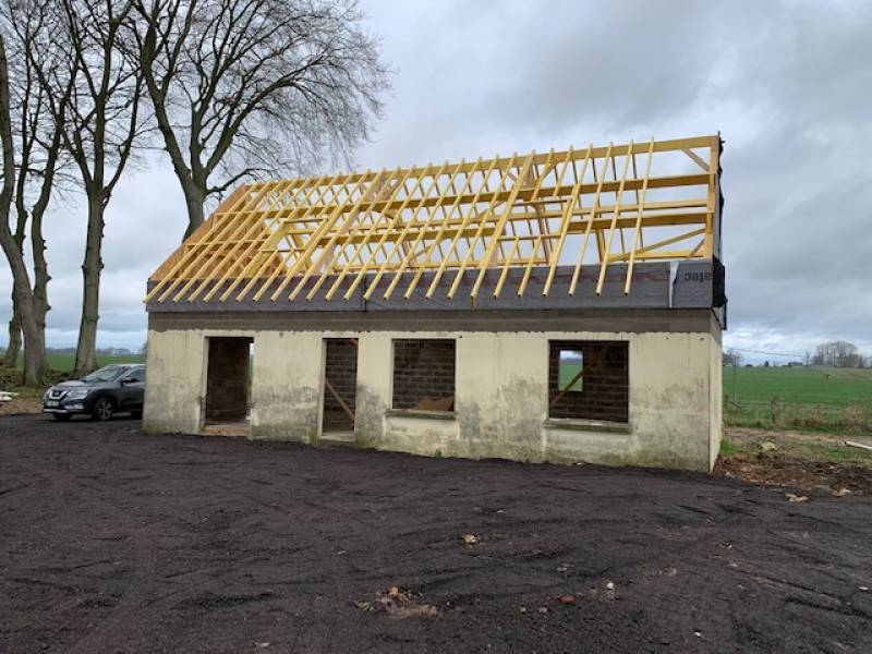 Maître d'œuvre pour l'agrandissement d'une maison par le toit à Goderville 76