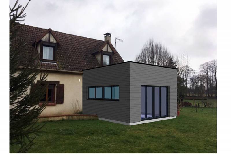 Extension en ossature bois d'une maison individuelle pour la création d'un salon proche Yvetot
