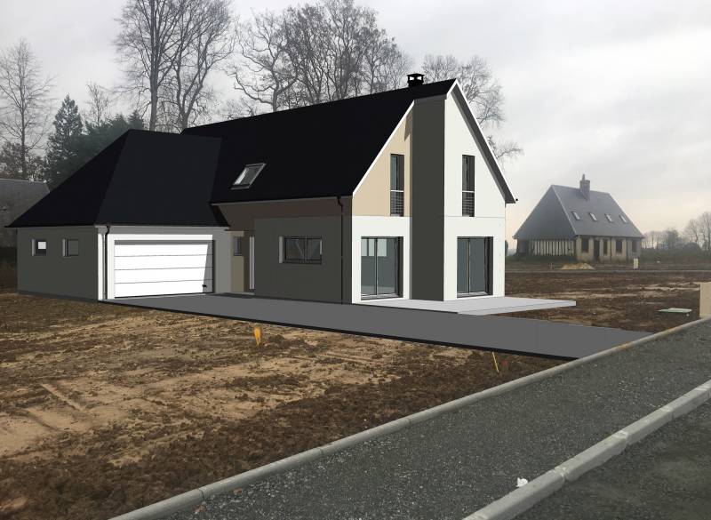 Création de plans pour une maison individuelle moderne proche Rouen