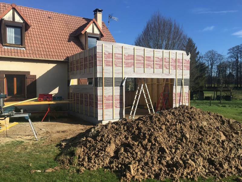 Extension en ossature bois d'une maison individuelle pour la création d'un salon proche Yvetot