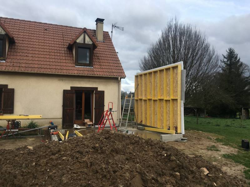 Extension en ossature bois d'une maison individuelle pour la création d'un salon proche Yvetot